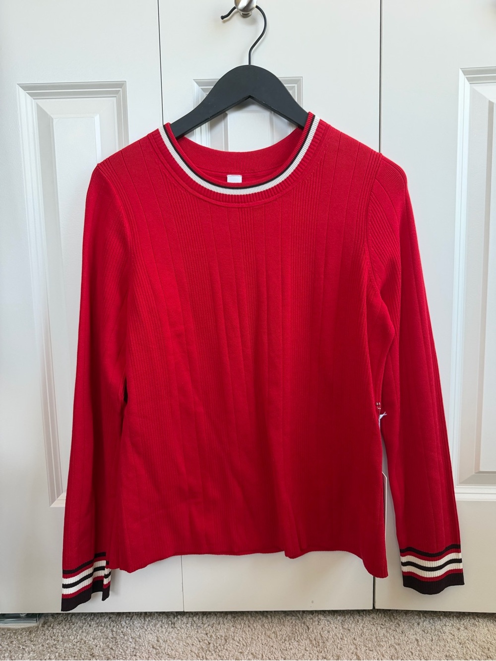 lululemon Cotton-Blend Long-Sleeve Crew lulu Red/Goodnight Plum/Light Ivory - Picture 7 of 9